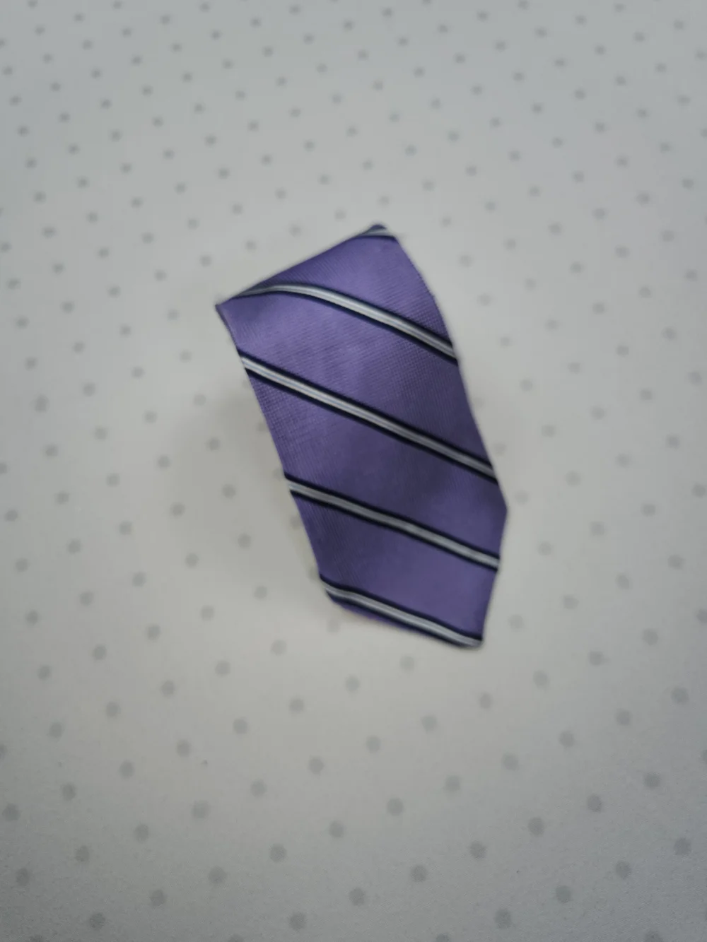 Brooks Brothers Purple, Black & White Striped Tie 100% Silk Men's Necktie 58